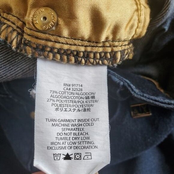 A/X ARMANI EXCHANGE Womens Jeans Size 2S Straight Distressed Low Rise Dark Wash - Picture 13 of 13